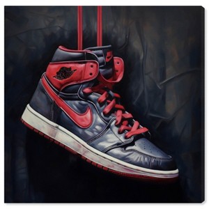 Notoriart Black and Red Hanging Sneaker Wall Art Unframed - 1 of 4