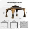 VisioGear 12'x12' Outdoor Hardtop Gazebo, Wooden Coated Gazebo, Patio Gazebo with Galvanized Steel Double Roof, Wood-Looking, 11.25*11.25*10.08" - 2 of 4
