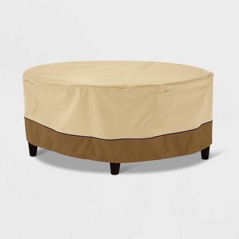 Veranda Round Patio Ottoman Coffee Table Cover Light Beige M Classic Accessories Target