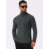 INSPIRE CHIC Men's Long Sleeve Solid Color Winter Knitted Turtleneck Pullover Sweater - 4 of 4