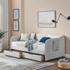 Twin Size Upholstered Daybed with Trundle Bed and Two Storage Drawers for Bedroom or Guest Room - 3 of 4