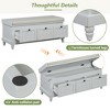 Classic Storage Bench with Cushioned Seat and Three Drawers for Entryway and Living Room - 3 of 4