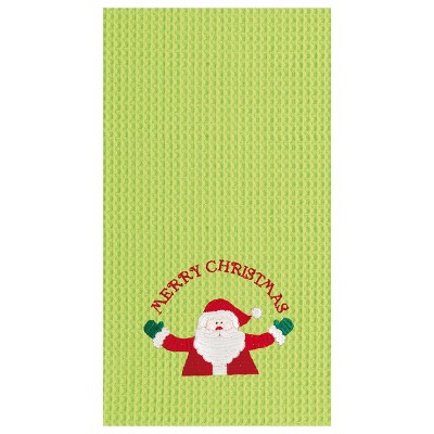 C&F Home Jolly Santa Waffle Weave Kitchen Towel