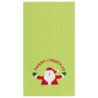 C&F Home Jolly Santa Waffle Weave Kitchen Towel