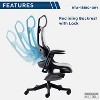 CAVINAS Executive Office Chair Ergonomic Computer Chair with Breathable Mesh Back and Adjustable Armrests, Desk Chair for Study, Home Office - 3 of 4