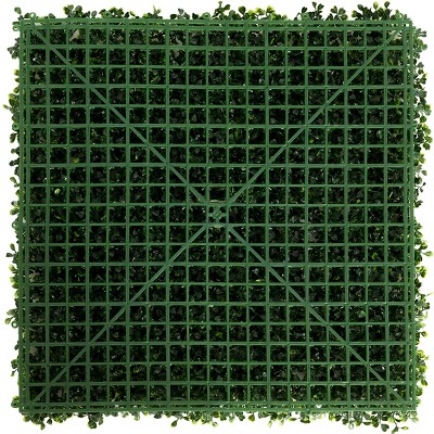 20'' Green Artificial Boxwood Hedge Panels for Outdoor Privacy