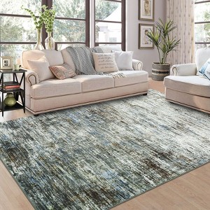 Abstract Machine Washable Area Rugs 10×13 Large Living Room Carpet with Non-slip Backing, Non Shedding Soft Contemporary Printed Rug - 1 of 4