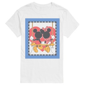 Men's - Disney - Mickey And Minnie Heart Swing Short Sleeve Graphic T-Shirt - 1 of 4