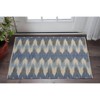 Blue and Cream Ikat Pattern Area Rug - 2 of 4