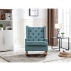 Okak Furry Rocking Accent Chair Living Room Chair with Wood Legs and Button-Tufted Upholstered Comfy Back Armchair for Bedroom Nursery Lounge - 2 of 4