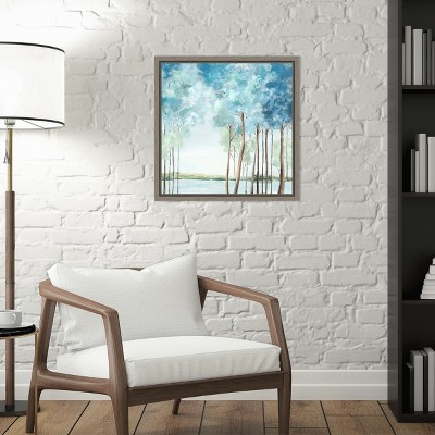 Eva Watts Blue and Green Landscape Canvas Print