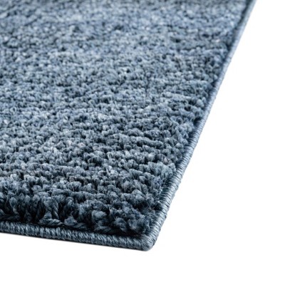 Blueberry Blue 8' x 10' Solid Shag Synthetic Area Rug