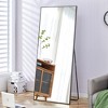 CAVINAS Rectangle Full Length Mirror,3rd Generation Leaning Floor Full Body Mirror with Wood Frame,Full Mirror for Bedroom or Cloakroom - 2 of 4