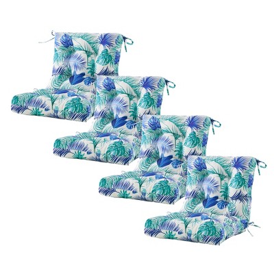 ARTPLAN Seat/Back Outdoor Chair Cushion,Set of 4 Patio Chair Cushion with Tie,Tufted Replacement for Patio Furniture,40x20x4 Inches,4 Count