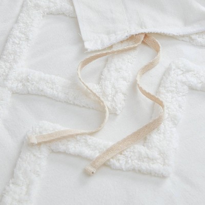 Mila Full/Queen Cotton Duvet Cover Set with Chenille Tufting