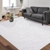 Modern Abstract Area Rug Washable Rug for Living Rooms, Indoor Contemporary Stripe Printed Floor Covering, Soft Neutral Foldable Non Slip Rugs - 3 of 4