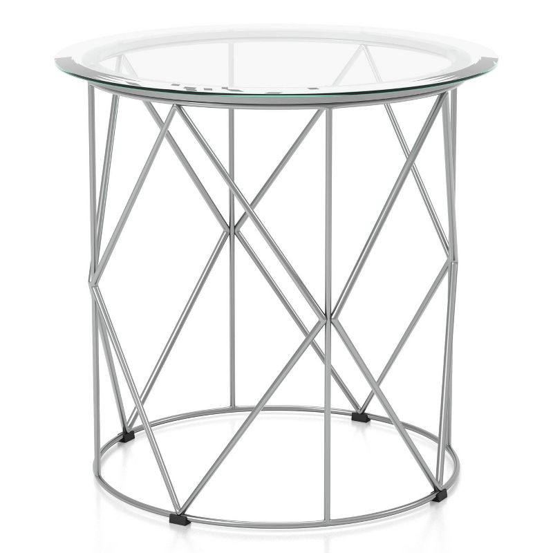 Relm Glass Top End Table Chrome - miBasics, 1 of 6