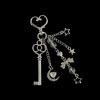 Anna-Kaci Silver Heart Keychain with Moon, Star, and Bow Charms - Silver - 2 of 4