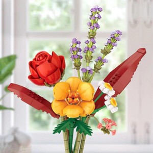 INFURNIC 3D Puzzles Flower Building Set 574 PCS DIY Artificial Bouquet for Home Decor and Special Occasions, Multicolored, 3.71"*2.26"*8.58" - 1 of 4