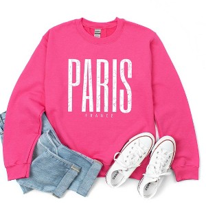 Simply Sage Market Women's Graphic Sweatshirt Paris France Distressed - 1 of 2