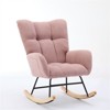 Nursery Rocking Chair, Upholstered Glider Rocker with High Backrest, Accent Reading Chair, Comfy Armchair, Recliner Chair for Bedroom Living Room - 4 of 4