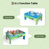 Wooden Train Table Set - Kids Activity Table with Train Tracks, 3 Storage Bins & City Scenery, Educational Toy for Toddlers Boys Girls Ages 3+ - 2 of 4