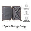 3-Piece Luggage Set, PP Hardshell Carry-On Suitcases with Spinner Wheels and TSA Lock (20", 24", 28"), White - 4 of 4