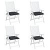 vidaXL Chair Cushions - Set of 4-19.7"x19.7"x2.8" - Black - Durable and Comfortable - Oxford Fabric Material - 4 of 4