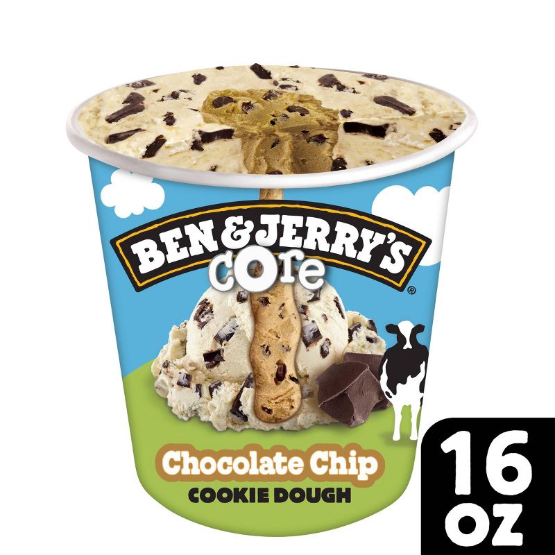 Ben &#38; Jerry&#39;s Cookie Core Chocolate Chip Cookie Ice Cream - 1pt, 1 of 7