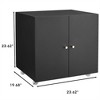 VASIP Mobile Printer Stand With Wheels, 2 Door Copier Stand Mobile Pedestal File Printer Stand for Office and Home - 3 of 4