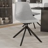 LeisureMod Markley Modern Leather Swival Dining Chair With Metal Legs - 2 of 4