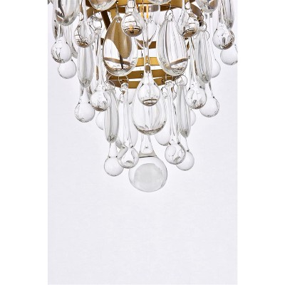 Nordic Brass and Crystal Flush Mount Light Fixture