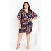 Women's Plus Size Color Wrap Print Dress - navy | CITY CHIC - 2 of 4