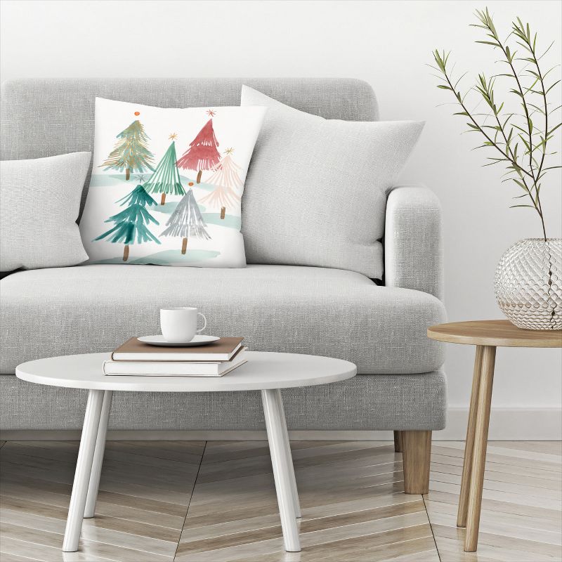 Christmas Trees Ii by Pi Holiday Collection -  14" x 14" Throw Pillow - Americanflat, 4 of 6