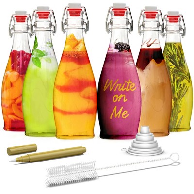 Nevlers Teardrop Airtight Swing Top Bottles - Glass 17oz (Pack of 6)