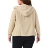 Agnes Orinda Women's Plus Size Denim Hood Layered Drawstring Fall Winter Button Pockets Jean Jackets - 4 of 4