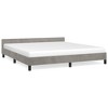 vidaXL Bed Frame with Headboard, Light Gray, 76"x79.9" King Velvet - 3 of 4