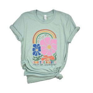 Simply Sage Market Women's Boho Rainbow Find Beauty Short Sleeve Graphic Tee - 1 of 4