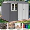 Syemin Deck Boxes,Yard Equipment Sanctuary, Contemporary Charcoal Shed,A Smart Solution for Garden Storage,Gray,119"*93.1"*75.96" - 2 of 4