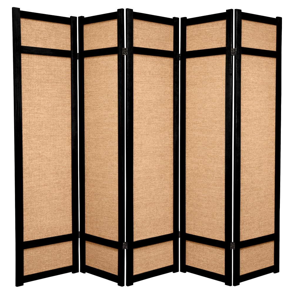 Photos - Other Furniture 6 ft. Tall Jute Shoji Screen - Black (5 Panel)