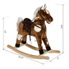 SEVOBAL Toy Vehicles Plush Ride On Rocking Horse with Nursery Rhyme Music for Kids Fun and Development, Brown, 30.8"*11"*26.8" - 4 of 4
