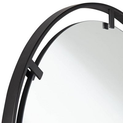Starbird Round Black Metal Openwork Wall Mirror 34"