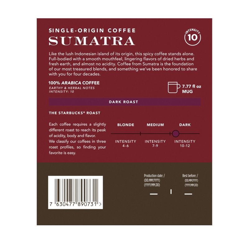 Starbucks by Nespresso&#160;Vertuo&#160;Line Pods Dark Roast Coffee Single-Origin Sumatra - 8ct, 3 of 10
