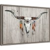 Amanti Art 23"x16" Longhorn on Wood by Avery Tillmon Framed Canvas Wall Art Print - 2 of 4
