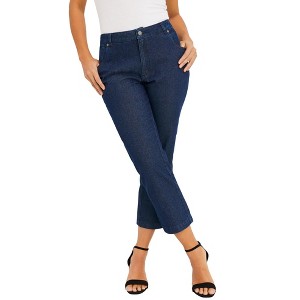 Jessica London Classic Cotton Denim Capri - 1 of 4