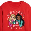 Barbie Holidays & Christmas Cropped Long Sleeve Crew Neck Sweatshirt - Red - X-Large - 2 of 3
