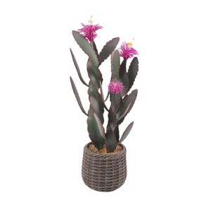 Large decorative artificial cactus, suitable for both indoor and outdoor use, is an ideal choice for homes, offices, entryways, and porches. - 1 of 4