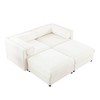 CAVINAS Modern Sectional Sofa with 2 Seats and 2 Ottomans,Convertible Modular Couch with Under-Sofa Storage,Couch for Living Room,2x Corner,White - 2 of 4