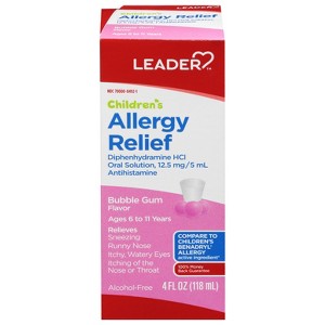 Leader Children's Bubble Gum Flavor Allergy Relief 4 fl oz - 1 of 4
