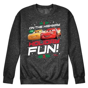 Men's - Cars - Lightning McQueen Highway To Holiday Fun Graphic Fleece Sweatshirt - 1 of 4